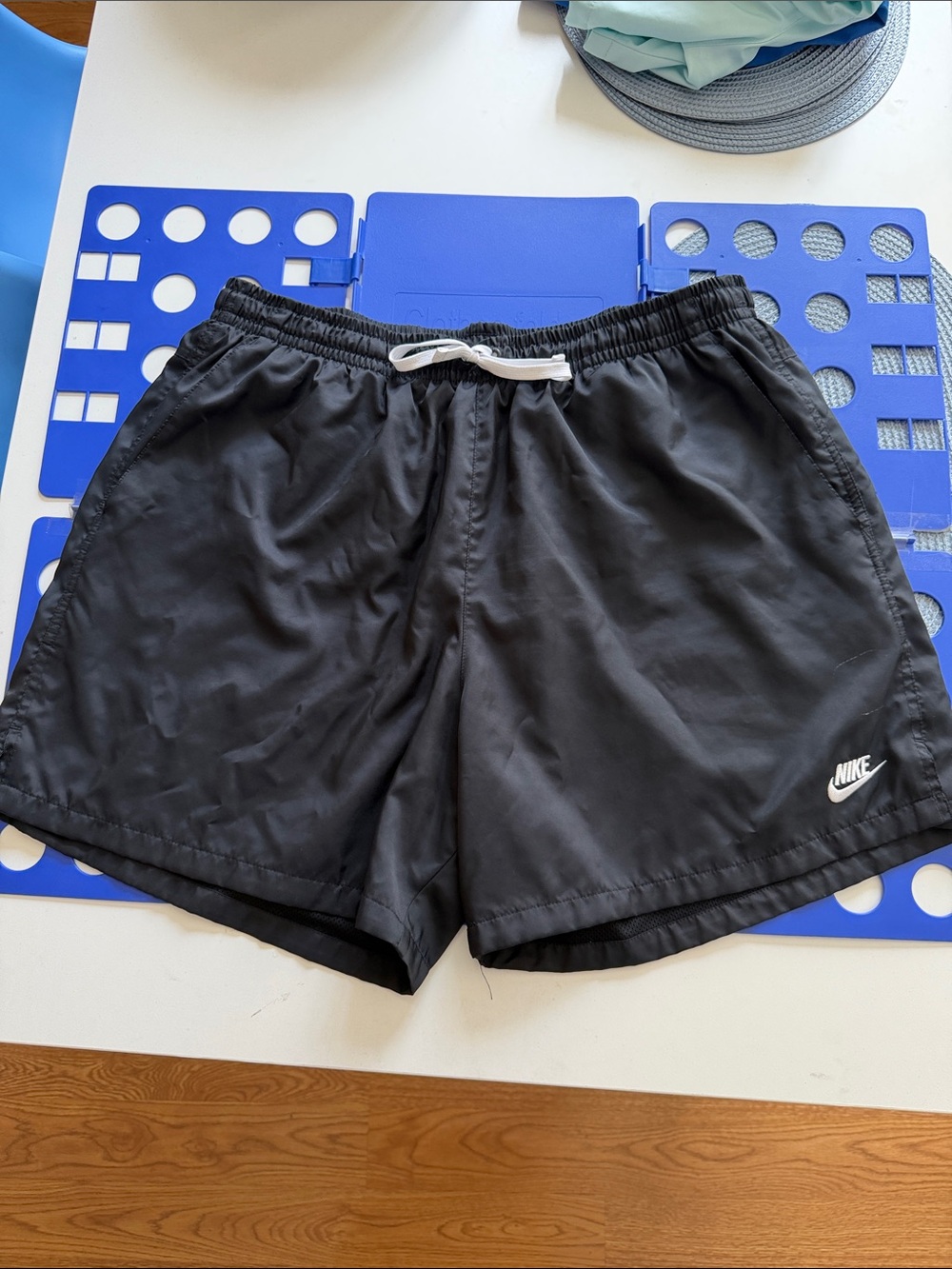 Nike Black Men’s Athletic Shorts with White Drawstring